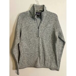 Patagonia Better Sweater Women's Small 1/4 Zip Fleece Gray Missing Chest Logo
